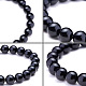 Natural Blacke Agate Round Beads Stretch Bracelets(BJEW-N301-8mm-01)-4