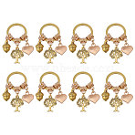 Alloy Keychain, Tree of Life, Heart, Hazelnut, Golden, 52mm, 8pcs/set(KEYC-CA00007)