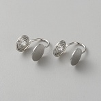 Brass Ear Cuff Findings, Flat Round, Platinum, 15x9x8.5mm(FIND-WH0148-739E-P)