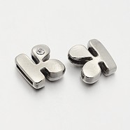 Letter Slider Beads for Watch Band Bracelet Making, Platinum Plated Alloy Crystal Rhinestone Slide Charms, Cadmium Free & Nickel Free & Lead Free, Letter.K, 11~13x9~11.5x4~5mm, Hole: 7.5~8x1mm(ALRI-O012-K-NR)