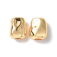 Brass Beads, Bean, Real 18K Gold Plated, 6x4.5x3.5mm, Hole: 1.6mm(KK-P223-15G)