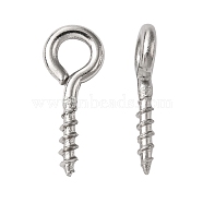 304 Stainless Steel Screw Eye Pin Peg Bails, For Half Drilled Beads, Stainless Steel Color, 10x4x1mm, Hole: 2mm, Pin: 1.4mm(X-STAS-L234-165C-P)