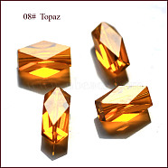 Imitation Austrian Crystal Beads, Grade AAA, Faceted, Column, Orange, 11x7.5mm, Hole: 0.7~0.9mm(SWAR-F055-12x6mm-08)
