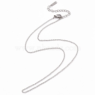304 Stainless Steel Cable Chain Necklace for Men Women, Stainless Steel Color, 15.75 inch(40cm)(STAS-G299-04P)