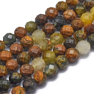 Natural Pietersite Beads Strands, Faceted, Round, 5mm, Hole: 0.8mm, about 67pcs/strand, 15.7 inch(40cm)(G-G792-37C)