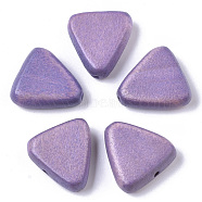 Painted Natural Wood Beads, Triangle, Plum, 16x15~16x5.5mm, Hole: 1.5mm(X-WOOD-R265-05G)