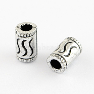 Vintage Acrylic Bead, Column, Antique Silver Plated, 10x6mm, Hole: 3mm, about 2600pcs/500g(PACR-R221-02AS)