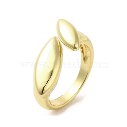 Rack Plating Brass Finger Ring, Cuff Ring, Long-Lasting Plated, Cadmium Free & Lead Free, Horse Eye, Real 18K Gold Plated, US Size 6(16.5mm)(RJEW-C072-18G)