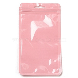Rectangle Plastic Yin-Yang Zip Lock Bags, Resealable Packaging Bags, Self Seal Bag, Pearl Pink, 16x9x0.02cm, Unilateral Thickness: 2.5 Mil(0.065mm)(ABAG-A007-02F-03)
