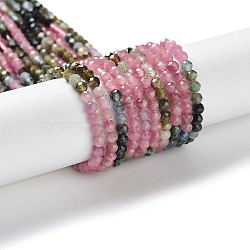 Natural Tourmaline Beads Strands, Round, Faceted, Grade A, 3mm, Hole: 0.6mm, about 120~123pcs/strand, 15.47''(39.3cm)(G-P514-A04-04)