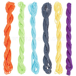 6 Rolls 6 Colors Round Waxed Polyester Cord, Taiwan Waxed Cord, Twisted Cord, Mixed Color, 1mm, about 9.79~9.84 yards(8.96~9m)/roll, 1 roll/color(YC-SC0001-03)