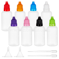BENECREAT Plastic Bottle, Liqiud Bottle, with Plastic Funnel Hopper, 2ml Disposable Plastic Dropper, Mixed Color, 25.5x71mm, Capacity: 20ml(0.67 fl. oz), 27pcs(KY-BC0001-08)
