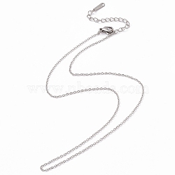 Non-Tarnish 304 Stainless Steel Cable Chain Necklace for Men Women, Stainless Steel Color, 15.75 inch(40cm)(STAS-G299-04P)