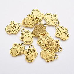 Tibetan Style Alloy Pendants, Cadmium Free & Lead Free, Paw Print, Antique Golden, 23x18x2mm, Hole: 3mm(X-TIBEP-21652-AG-RS)