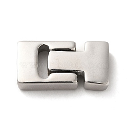 Tarnish Resistant 304 Stainless Steel Magnetic Clasps with Glue-in Ends, Rectangle, Stainless Steel Color, 28x15x6mm, Hole: 13x4mm(STAS-P325-01P)