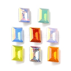 K9 GLass Rhinestone Cabochons, Faceted, Pointed Back & Back Plated, Rectangle, Mixed Color, 8x6x3mm(EGLA-F161-17A)