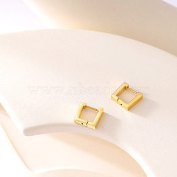 Simple Square Stainless Steel Hoop Earrings, Stylish Accessory for Daily Wear and Travel, Golden, 11x11mm(OA6686-2)