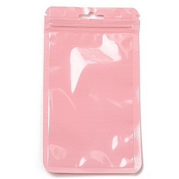 Rectangle Plastic Yin-Yang Zip Lock Bags, Resealable Packaging Bags, Self Seal Bag, Pearl Pink, 16x9x0.02cm, Unilateral Thickness: 2.5 Mil(0.065mm)