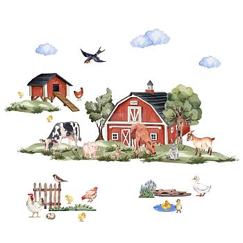 PVC Wall Stickers, Wall Decoration, Farm Theme, House Pattern, 1180x390mm