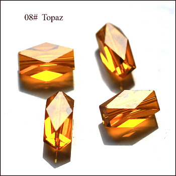 Imitation Austrian Crystal Beads, Grade AAA, Faceted, Column, Orange, 11x7.5mm, Hole: 0.7~0.9mm