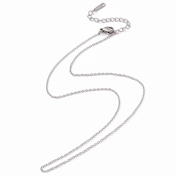 304 Stainless Steel Cable Chain Necklace for Men Women, Stainless Steel Color, 15.75 inch(40cm)