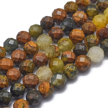 Natural Pietersite Beads Strands, Faceted, Round, 5mm, Hole: 0.8mm, about 67pcs/strand, 15.7 inch(40cm)