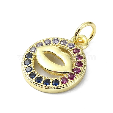 Brass Micro Pave Cubic Zirconia Pendants(KK-H475-25G-01)-2