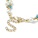 Natural Shell & Shell Pearl & Synthetic Turquoise Beaded Bracelet(BJEW-TA00418)-4