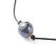 Pearl Luster Plated Round Faceted Natural Agate Pendant Necklace(NJEW-JN03657-03)-5
