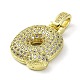 Brass Micro Pave Clear Cubic Zirconia Pendants(KK-M279-01G-Q)-2