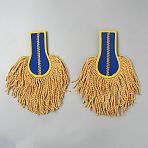 Polyester Epaulettes, with Alloy and Iron, Blue, 280x130x9mm(DIY-WH0671-422A)
