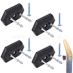 4 Sets ABS Plastic Wall Mount Hangers, for Skateboard, Black, 59.5x97x14mm(DIY-FG0007-52)