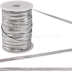 100M Polyester Ribbons with Spool, for Clothes Sewing, Silver, 1/4 inch(5mm), about 109.36 Yards(100m)/Bag(SRIB-GF0001-34B)