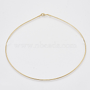 Brass Chains Necklaces, Real 18K Gold Plated, with Lobster Claw Clasps, Nickel Free, 16.73 inch(45.2cm)x2mm(KK-N216-40)