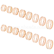 Unicraftale 16pcs 8 Style 201 Stainless Steel Grooved Finger Ring Settings, Ring Core Blank, for Inlay Ring Jewelry Making, Rose Gold, Inner Diameter: 17~23, Groove: 4.3mm, 2pc/style(RJEW-UN0001-28)