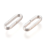 304 Stainless Steel Quick Link Connectors, Linking Rings, Oval, Silver, 10x3.5x2mm, Inner Diameter: 8.5x2mm(STAS-E436-21S)