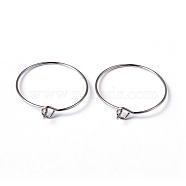 Brass Earrings Hoops, Wine Glass Charm Rings, Platinum Color, Nickel Free, 20 Gauge, 20x0.8mm(X-EC067-1NF)