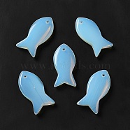 Opalite Pendants, Fish Charms, 39x20x7~7.5mm, Hole: 2.3mm(G-G932-B19)