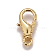 Brass Lobster Claw Clasps, Parrot Trigger Clasps, Cadmium Free & Nickel Free & Lead Free, Long-Lasting Plated, Real 18K Gold Plated, 16x8x4mm, Hole: 2mm(KK-M229-50G)