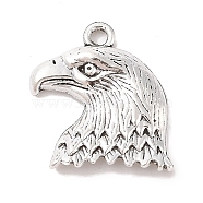 Tibetan Style Zinc Alloy Pendants, Lead Free & Cadmium Free, Eagle/Hawk Charm, Antique Silver, 21.8x18.7x4mm, Hole: 2mm(X-TIBEP-R334-020AS-RS)