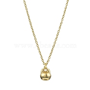 Cat Shaped Alloy Enamel Pendant Necklace, with 304 Stainless Steel Cable Chains, Golden, 17.80 inch(45.2cm)(NJEW-JN04613-03)