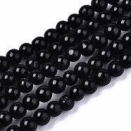 Natural Black Onyx Beads Strands, Dyed & Heated,Round, 4mm, Hole: 0.5mm, about 96~98pcs/strand, 14.96 inch(38cm)(X-G-S359-231)