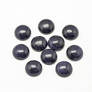 Synthetic Blue Goldstone Cabochons, Dyed, Half Round/Dome, 10x4~5mm(G-R416-10mm-34)