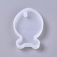 Pendant Silicone Molds, Resin Casting Molds, For UV Resin, Epoxy Resin Jewelry Making, Fish, White, 55x37x7.5mm(X-DIY-WH0156-49)