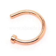 Nose Ring Hoop, 316L Surgical Stainless Steel Piercing Body Jewelry for Her, Sandy Brown, 10x9x2mm, Pin: 1mm(AJEW-TAC0029-06E)