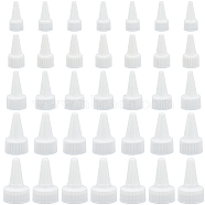 60Pcs 5 Style Plastic Bottle Cap, Squeeze Bottle Tip Screw Cap, Glue Dispensing Bottle Caps, White, 39~57x20~35mm, Inner Diameter: 18~31.5mm, 12pcs/style(FIND-BC0003-98)