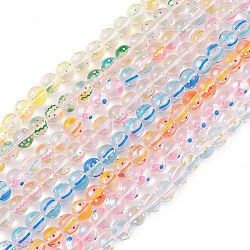 Handmade Lampwork Beads Strands, wiuth Enamel, Round, Mixed Color, 12~2.5mm, Hole: 1.2mm, about 30pcs/strand, 13.58 inch(34.5cm)(LAMP-F029-01)