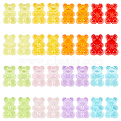 128Pcs 16 Styles Transparent Acrylic Beads, Bear, Mixed Color, 18.5x12x7.6mm, Hole: 1.6mm, 8pcs/style(RESI-NB0001-87)