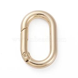 Electroplated Alloy Keychain Clasps, Oval, Golden, Inner Diameter: 25x12mm(PALLOY-G260-01G)