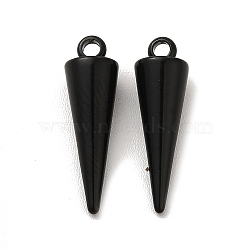 201 Stainless Steel Pendants, Cone Charm, Electrophoresis Black, 18.5x5.5mm, Hole: 1.5mm(STAS-F290-01EB)